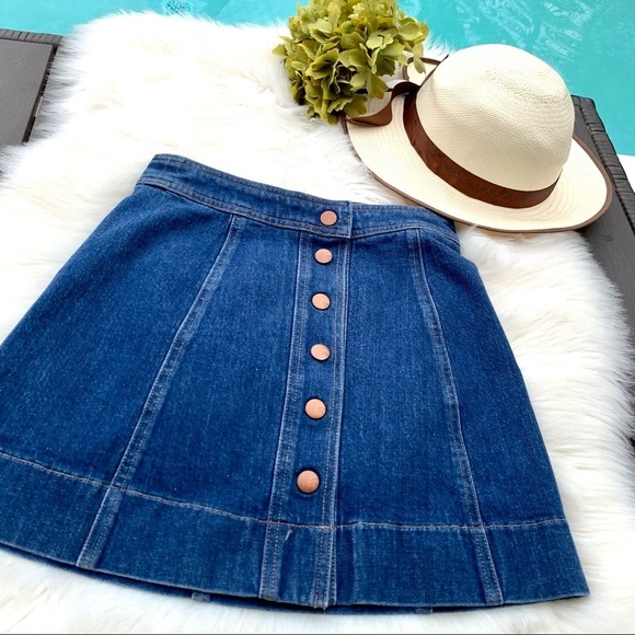 Madewell Metropolis Snap Jean Skirt  Size 0 - Picture 3 of 9